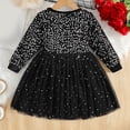 thumbnail image 4 of Odeerbi Toddler Girls Sequin Sparkly Tulle Dress Spring Fall Long Sleeve Cute Bow Princess Dresses Kids Solid Color Glitter Bowknot Birthday Dress Toddler Girls Clothes, 4 of 9