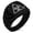 Black, variant on Stainless Steel Biohazard Triangle Chevron Pattern Biker Style Polished Ring