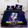 thumbnail image 1 of Housse de Couette Note de Piano Rythmique, Ensemble de Literie, Ensemble Trois Pièces, Impression 3D, Microfibre, Housse de couette-ZJKDGJKJ, 1 of 4