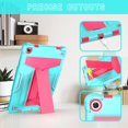 thumbnail image 2 of SaniMore Case for Lenovo Tab M10 Plus 3rd Gen 10.6 inch 2022 TB-125F/128F, Shockproof Silicone Backplane Rugged PCRotating Stand Pen Holder Anti-drop Heavy Duty Protective Cover, Mint+Rose, 2 of 5