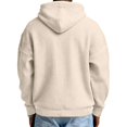 thumbnail image 4 of FENGYOU Mens Waffle Knit Zip Up Hoodie Long Sleeve Drawstring Hooded Sweatshirt Relaxed Fit Casual Full Zip Jacket Beige L, 4 of 5