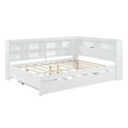thumbnail image 6 of Harper & Bright Designs Full Size DayBed with Trundle, Wooden Platform Bed with Storage Shelf and USB Charging Ports, Low Floor Bed for Boys Girls Adult Bedroom, White, 6 of 14