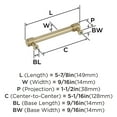 thumbnail image 5 of Amerock Faraday 5-1/16 inch (128mm) Center-to-Center Golden Champagne Cabinet Pull, 5 of 6