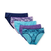 Cotton-Stretch Women's Hipster Panties 5-Pair Pack - Assorted - 11