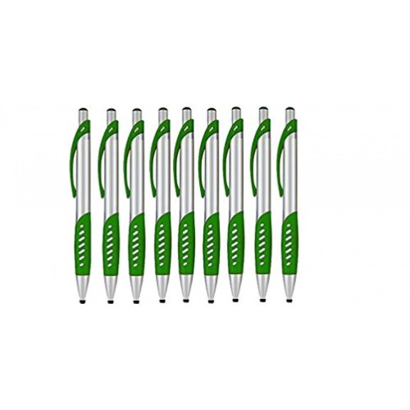 Stylus Pen, 2 in 1 Capacitive Stylus & Ballpoint click Pen with Comfort Grip For Universal touchscreen Devices,Tablets,iPad, iPhone 6,6 Plus, iPod, Android, Samsung Galaxy (S Lt. Green 10 Pk)