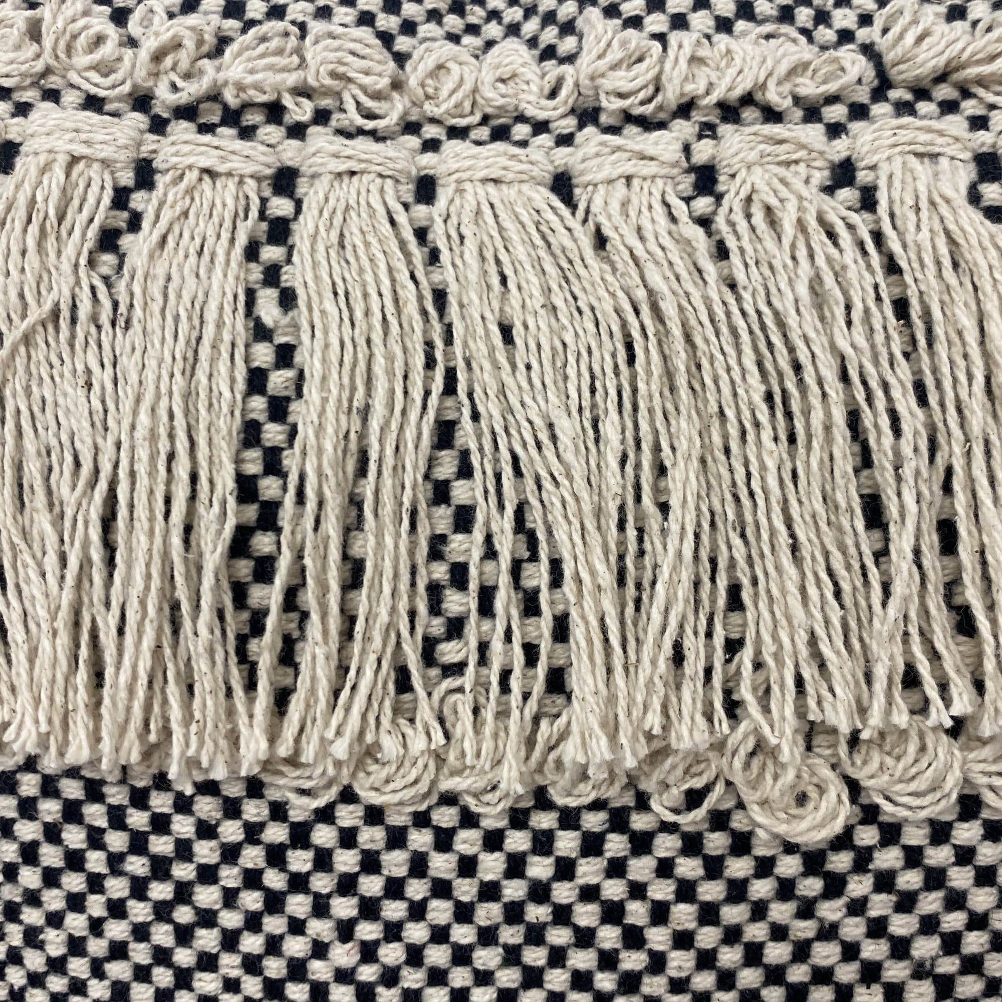 Laddha Home Designs Handwoven Diamond Cotton Throw Pillow Cover - 20" - Gray and Cream