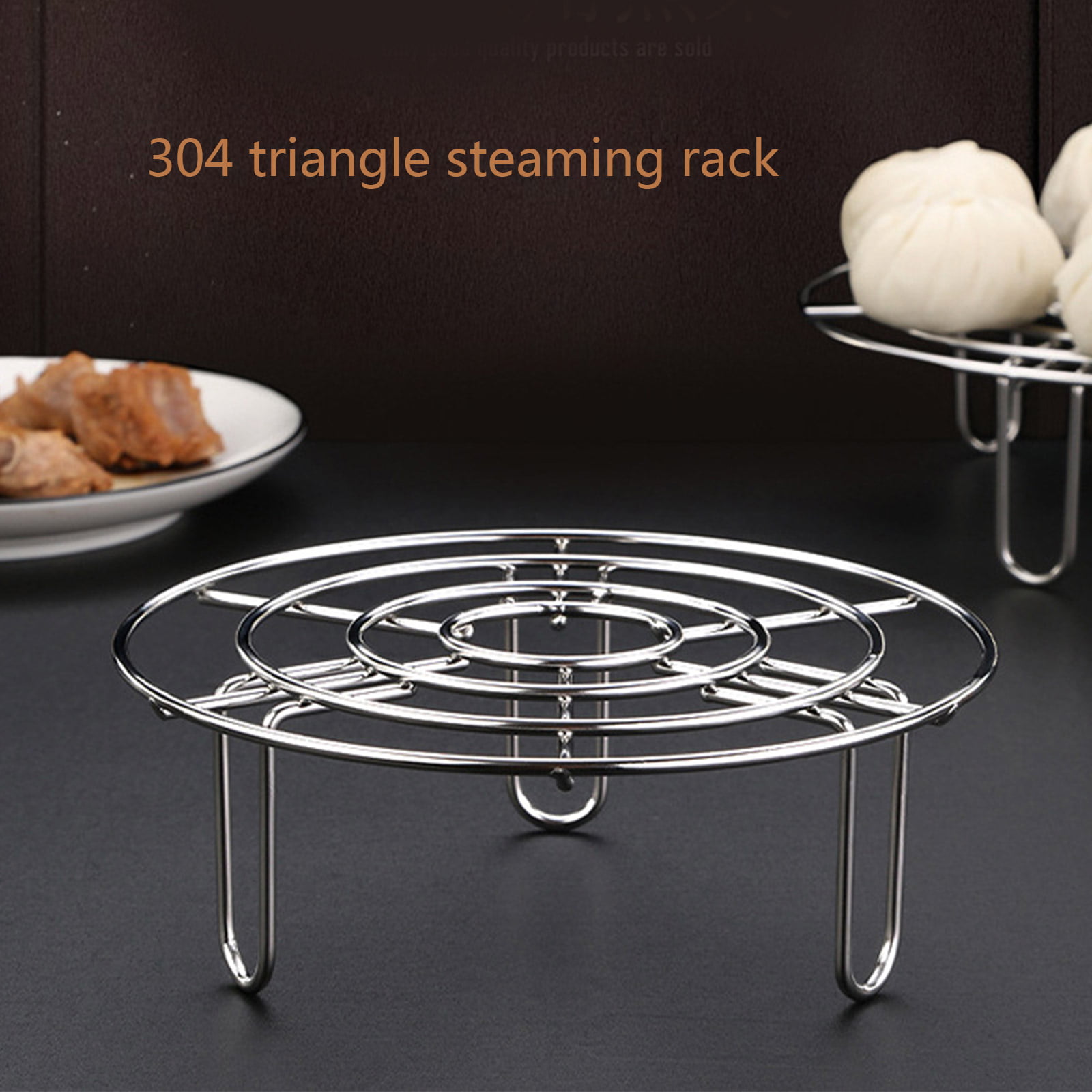 1pc Stainless Steel 7-hole Egg Steamer Rack, Kitchen Triangular High-foot Steaming  Rack Multi-function Insulated Steaming Rack