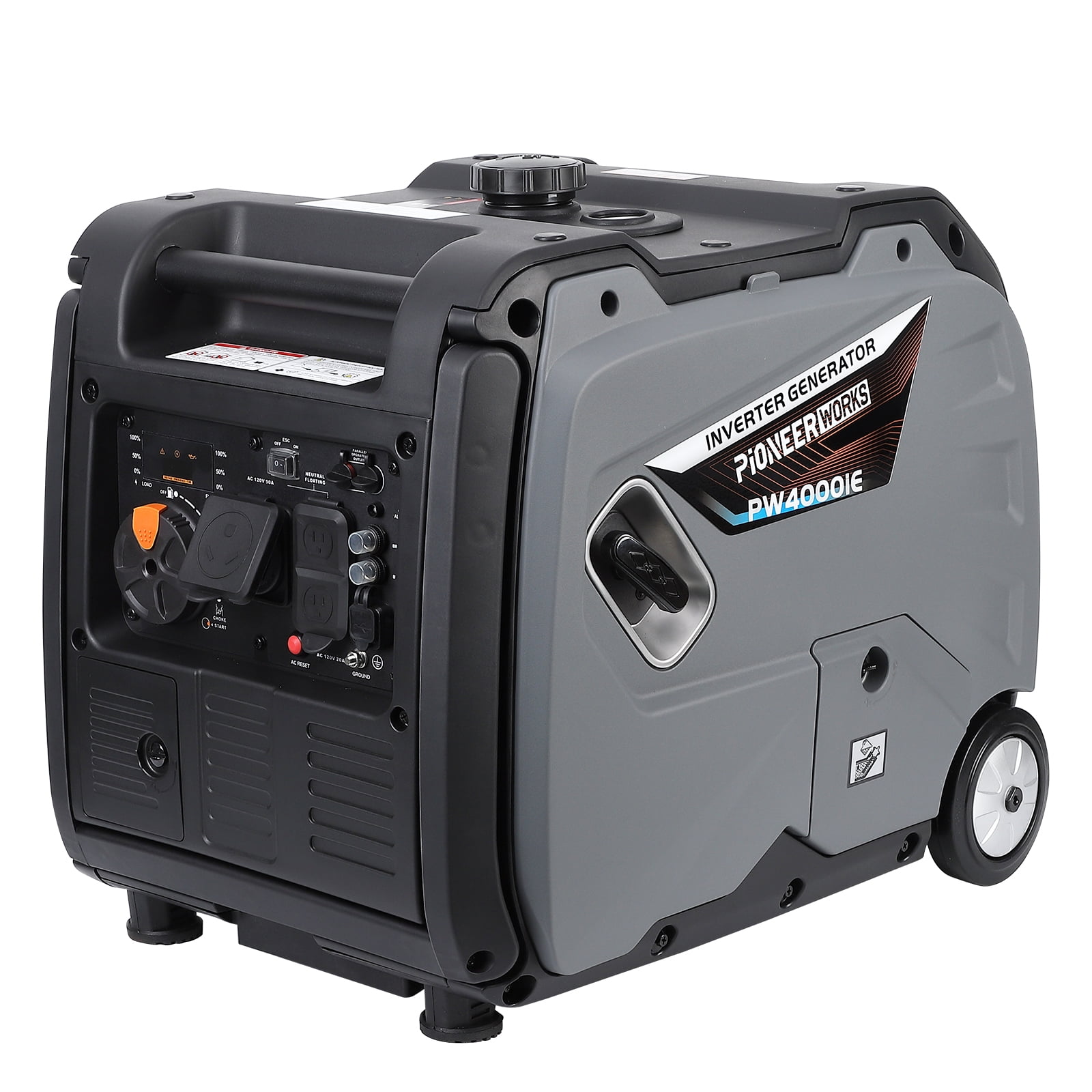 Generator for Camping, 4000 Watt Inverter Generator PortableRV Generator Super Quiet Generator with COgrey