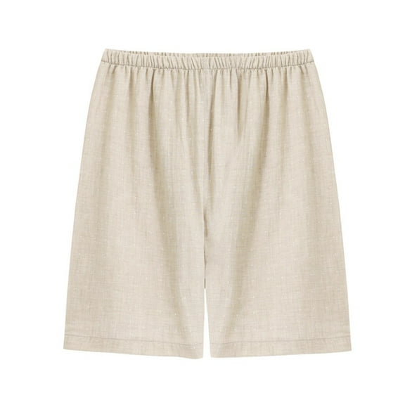 WMTBSRSW Women's Pajamas Shorts Loose Casual Pj Elastic Waisted Boxer Shorts Comfy Cotton Linen Lounge Sleep Shorts
