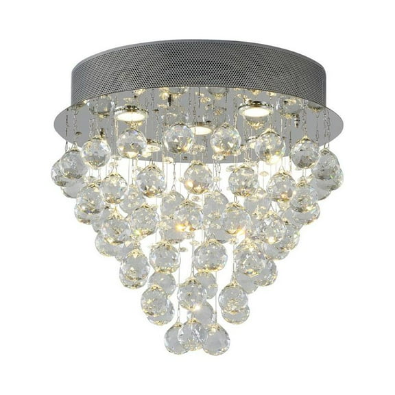 Bethel International Semi Flush Mount Chrome Iron & Crystal