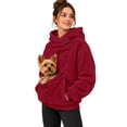 thumbnail image 3 of TGPMGRZ Pet Pouch Hoodie Oversized Pullover with Kangaroo Pocket Cat Dog Carrier Causal Walk Sweatshirts, 3 of 9