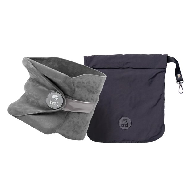 Almohada de viaje trtl con soporte ergonómico para el cuello, ligera, gris