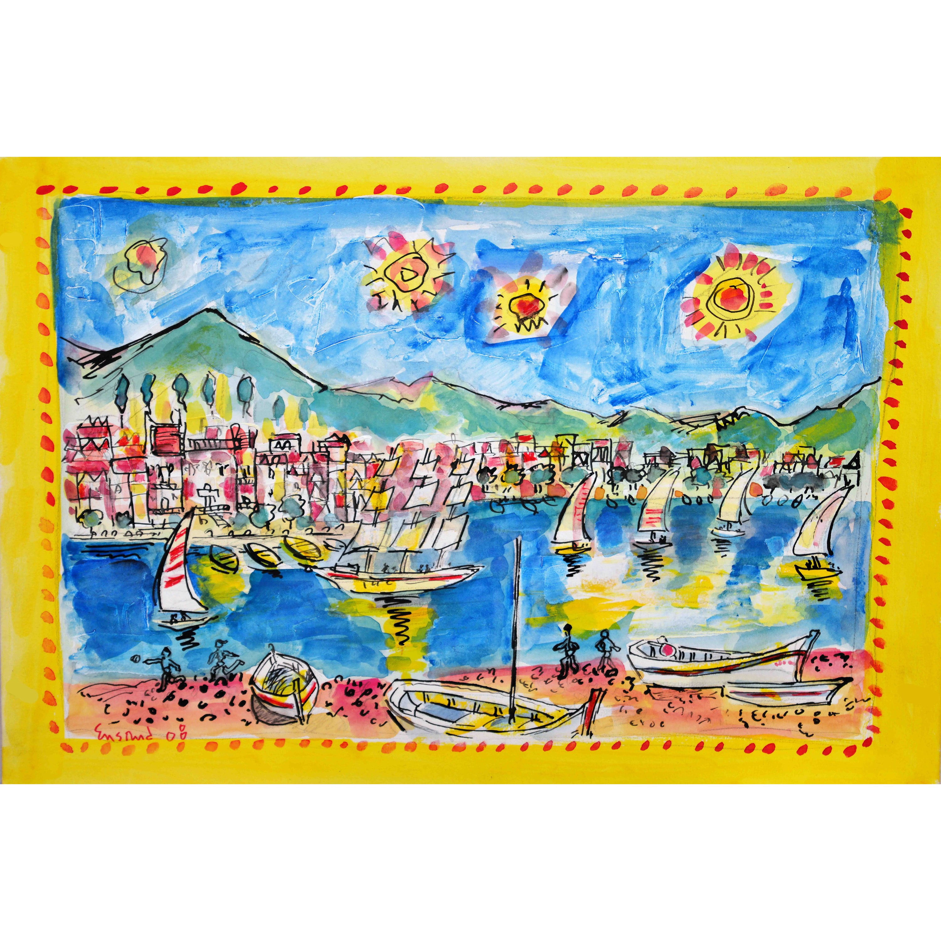 Marmont Hill "Santa Margherita Italy" by Wayne Ensrud Painting Print on Canvas