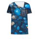 thumbnail image 4 of Top de Verano de las Mujeres, Cuello en V Moda Casual de Manga Corta Blusa, Primavera Y Verano Ligero Top, 4 of 9