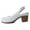 A White, variant on Womens Pumps Breathable Closed Toe Wedge Low Heel Shoes Trendy Solid Casual Work Footwear