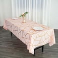 thumbnail image 3 of Efavormart 60"X102" Polyester Rectangular Tablecloth With Gold Foil Geometric Pattern - Modish Flair - Perfect for Wedding, Party, Event, Home Décor, Special Occasions, Banquet - Blush/Rose Gold, 3 of 11