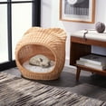 thumbnail image 4 of SAFAVIEH Toru Regular Covered Style Cat Bed with Cushion, Natural Honey/White, 4 of 14