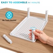 BONTEC 2PCS Monitor Stand Riser with 3 Height Adjustable with Pen Holder, Cable Management and Mesh Platform for Laptop, Computer, Printer (White, 2 Pack )