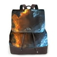 thumbnail image 1 of Disketp Red And Blue Fire Skull Warrior Mochila de Cuero para Mujer, Bolso de Espalda Antirrobo con Estilo para Viaje, Trabajo y Uso Diario, 1 of 4