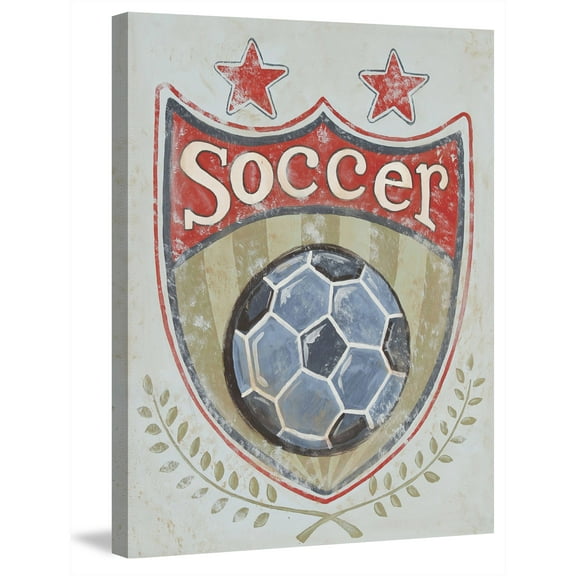 Marmont Hill "Soccer Shield" by Reesa Qualia Painting Print on Wrapped Canvas