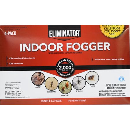 Eliminator Indoor Fogger Insect Killer, 4 Pack,
