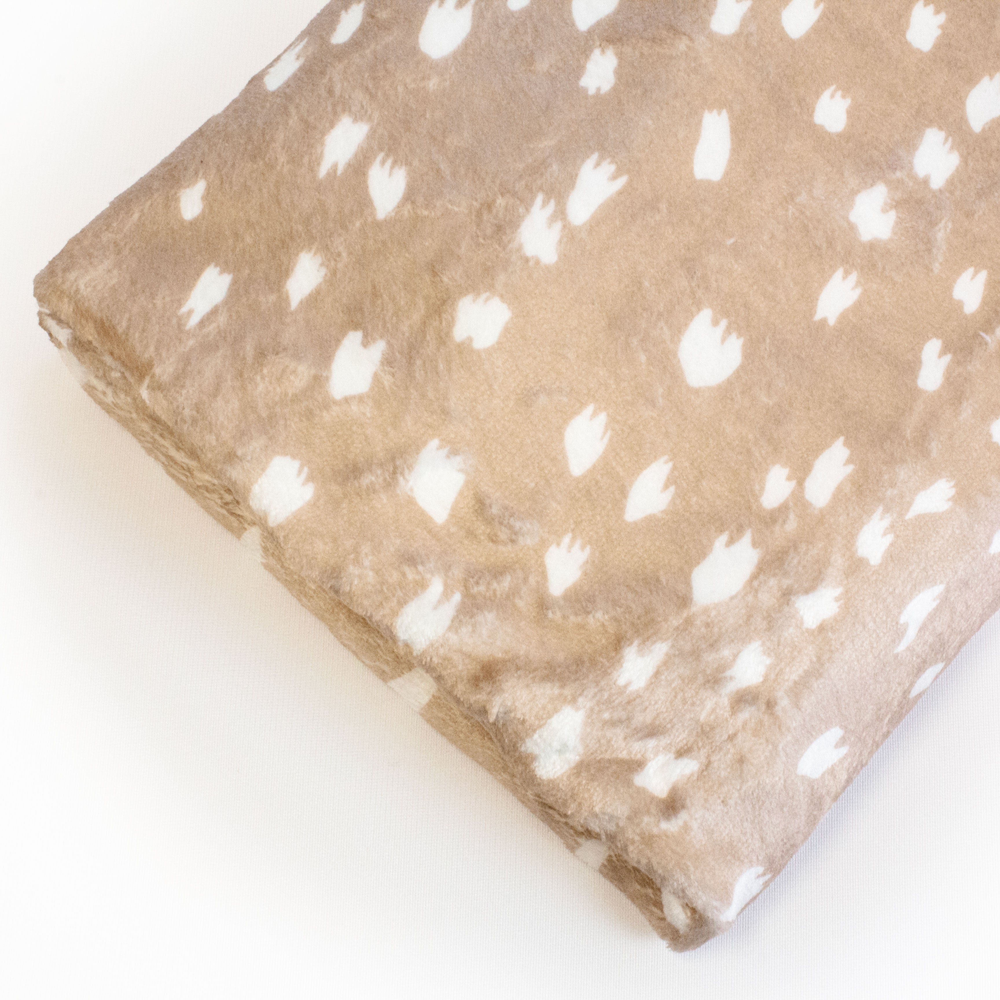 Everything Comfy Deer Fawn Print Decorative Throw Blanket, 42" X 60", Mocha