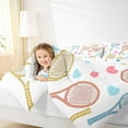 thumbnail image 4 of Homewish Colorful Tennis Racket Full Size Comforter Sets,Cartoon Heart Pattern Bedding Comforter Set,Girl Sport Bedding Sets For Kids,Breathable Home Decor Reversible,3pcs, 4 of 8