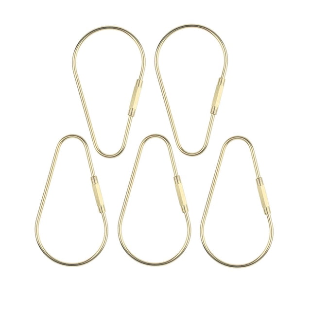 Llavero de bloqueo de tornillo de latón duradero creativo de moda 5 uds Oval / D / a forma llavero Gran forma A Baoblaze llavero de mosquetón
