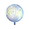 happy christening blue metallic balloon