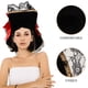 thumbnail image 4 of ColoMX Sombrero pirata, tricornio, gorra de bucanero con ribete de encaje y lazo rojo para mujer adulta, disfraz de fiesta de Halloween, accesorio, 4 of 8