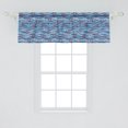 thumbnail image 2 of Ambesonne Nautical Window Valance, Blue Sea Waves, 54" X 18", Blue White, 2 of 3