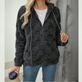 thumbnail image 2 of Bixock Women Fall and Winter Outerwear Long Sleeve Reversible Fleece Zipper Hooded Jacket, 2 of 5