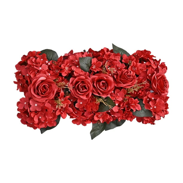 Panel de pared de flores Telón de fondo floral, Decoración de pared de flores rojas, Pared de rosas, Fondo de pared de flores artificiales Panel de 52cmx28cm
