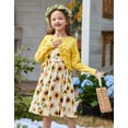 thumbnail image 4 of Arshiner Toddler Girls Dress Sets Cute A-Line Tank Dress with Pockets and Long Sleeve Shrugs, 4 of 6