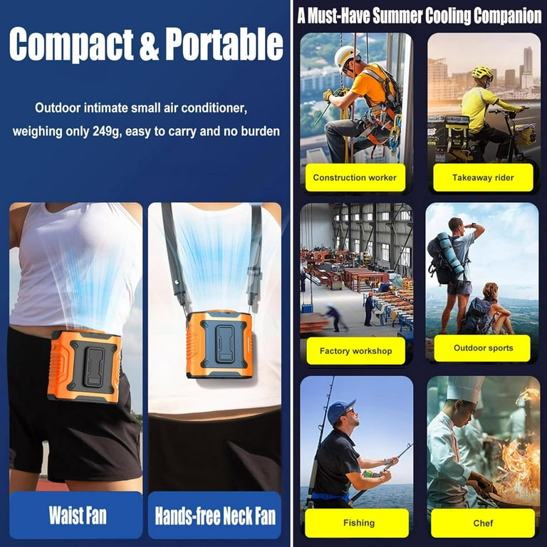 Belt Fan Koonie Portable Waist Fan, 5200RPM Strong Airflow 23H