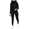 thumbnail image 5 of FYEGRE Spring Outdoor Women's Hooded Sweatshirt Women's Distressed Pullover Hoodie Autumn Winter Casual Fashion Sportswear Long Sleeve Ripped Sweater Comfort Fit Black XL, 5 of 6