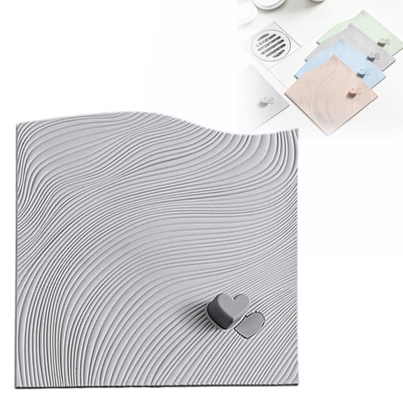 Anti-Odor Floor Drain Cover Silicone Heart Shape 5.9" Non-Slip Strong Suction Leak Proof Hair Stopper For Bathroom Shower Kitchen Sink Laundry Tub For Anti-Odor Floor Drain Cover
