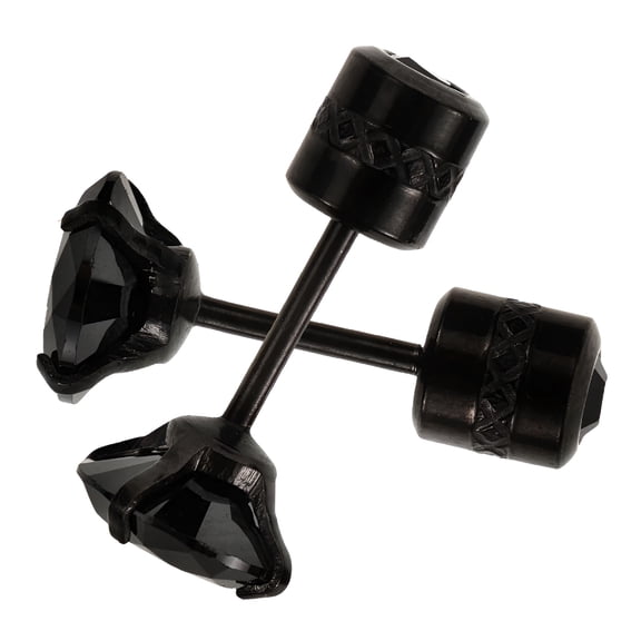 DESIGNICE 2026 New Mens Earrings Comfortable to Wear Black Stud Earrings 2Pack for Casual Wear, Work, Parties, Daily Use, Gifting