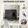 thumbnail image 7 of Cat Litter Box Enclosure, Plastic Hidden Litter Box Side Table with Openable Front Door, Waterproof & Weatherproof Cat Box Enclosure Cabinet for Indoor & Outdoor Use (Black), 7 of 7