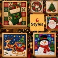 thumbnail image 2 of DIY Christmas Fabric Art Painting Kit, No-Sew Christmas Fabric Poke Mosaic Craft with Frame & Tools, Adult DIY Art Set, Holiday Wall Decor, Xmas Gift for Craft Lovers, 2 of 8