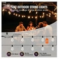 thumbnail image 4 of 50FT LED String Lights Outdoor, 15 Bulbs Waterproof Patio Lights - S14 Shatterproof - Warm White 2700K for Garden, Porch, Party Decor, 4 of 7