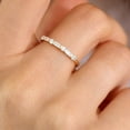 thumbnail image 3 of SOLITAIRE JEWELS 14K Yellow Gold Baguette and Round Moissanite Half Eternity Wedding Band, 3 of 6