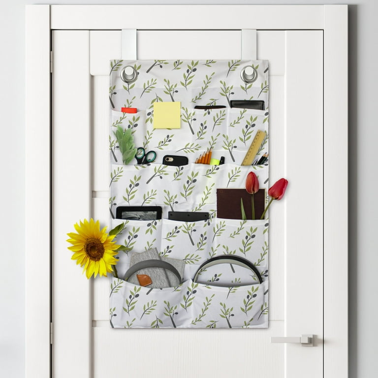 Botany Hanging Pocket Organizer Simplistic Continuous Olive