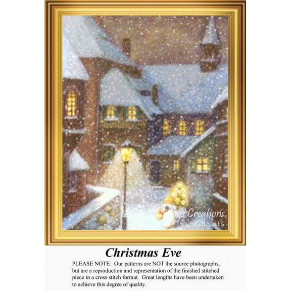 Christmas Eve, Vintage Counted Cross Stitch Pattern (Pattern Only, You Provide the Floss and Fabric)