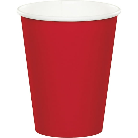Club Pack of 240 Classic Red Disposable Paper Hot and Cold Drinking Party Tumbler Cups 9 oz.