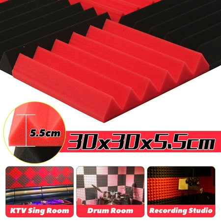 12x12x2 inch Acoustic KTV Studio Antiflaming Sound-absorbing Soundproof Cotton Foam Tiles Sponge Wool Wedge Sound Absorption Proofing Treatment Panels