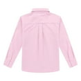 thumbnail image 2 of Bienzoe Big Boy's School Uniform Long Sleeve Button Down Cotton Shirt Pink 16, 2 of 3