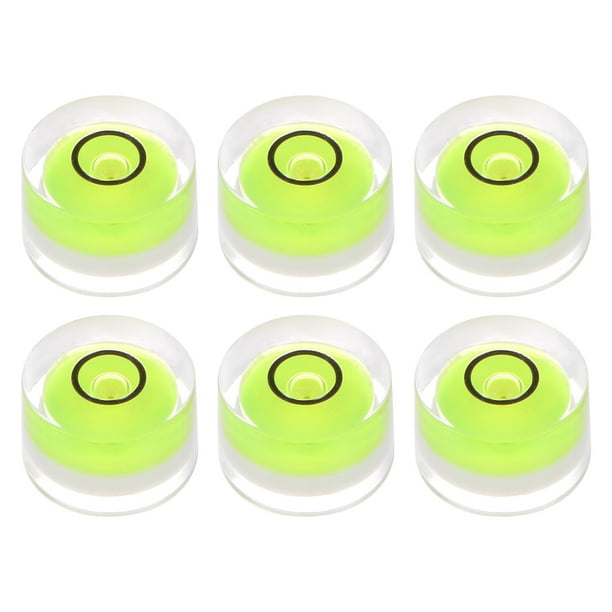 Uxcell 6 Paquetes de Nivel de Burbuja Redondo 12x7.5mm Mini Niveles de Espiritu Circular para Trípode de Cámara Telescopio, Verde
