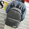 thumbnail image 4 of Student Solid Color Canvas Backpack Bag Fashion Travel College Style Backpack, 4 of 5