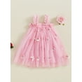 thumbnail image 4 of Suealasg Toddler Girl’s Slip Dress Floral Embroidery Butterfly Sleeveless Summer A-Line Dress Tulle Princess Dress, 4 of 7